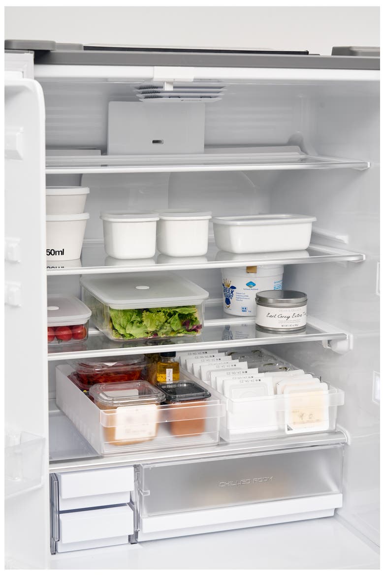 Wide Fridge Organizer Bin, Alternate, color, WHITE