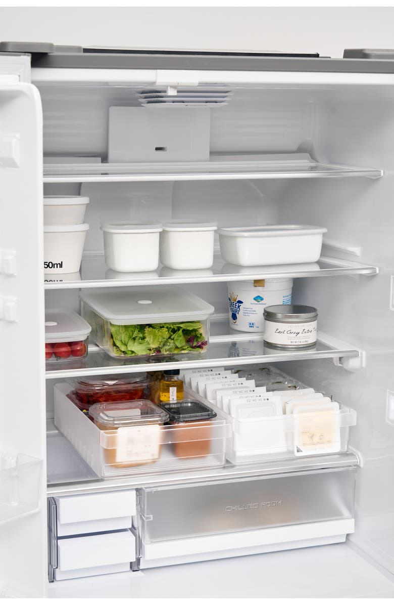 Yamazaki Wide Fridge Organizer Bin, Alternate, color, White