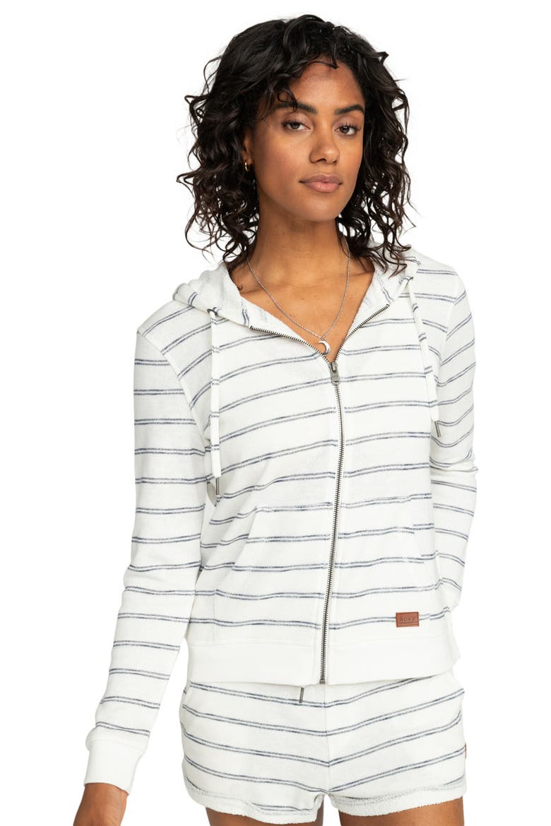 Perfect Wave Stripe Hoodie, Alternate, color, SNOW WHITE