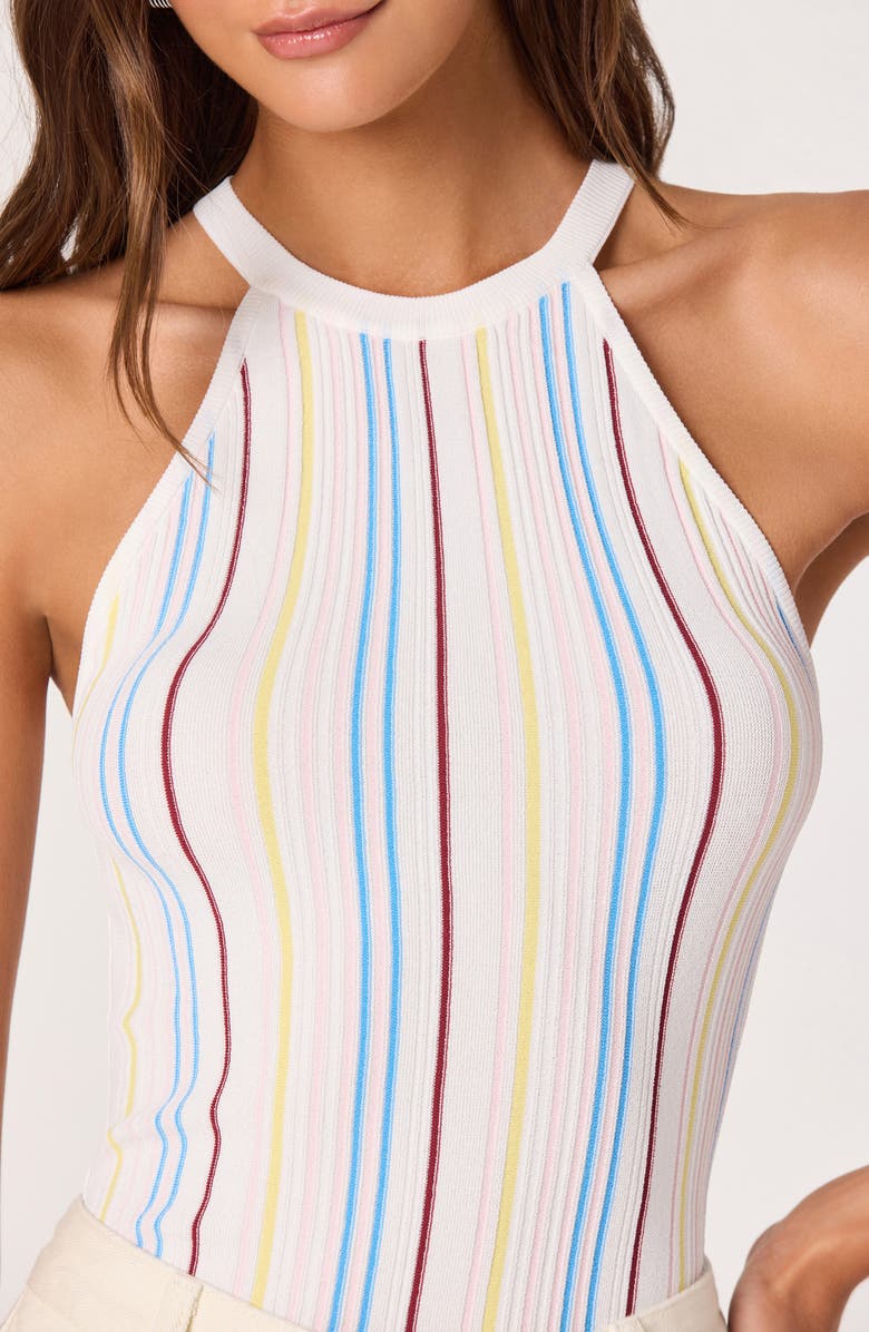 ASTR the Label Betia Stripe Sweater Tank, Alternate, color, White Multi Stripe