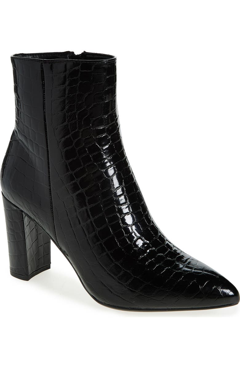 TOP GUY SHOES Martha Croc Embossed Bootie, Main, color,