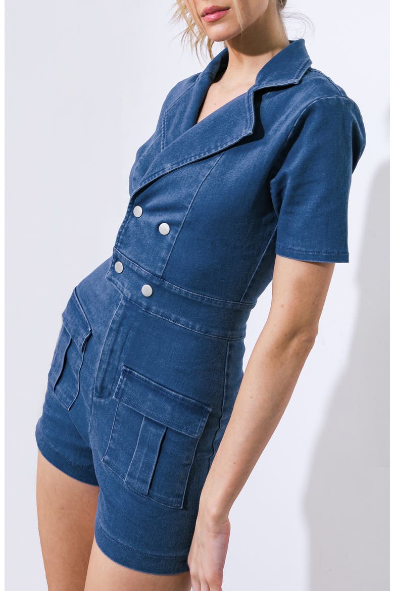 Denim Tailored Romper, Alternate, color, MEDIUM INDIGO