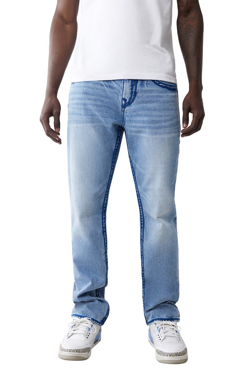 True Religion Ricky Rope Stitch Flap Straight Leg Jeans, Main, color, 