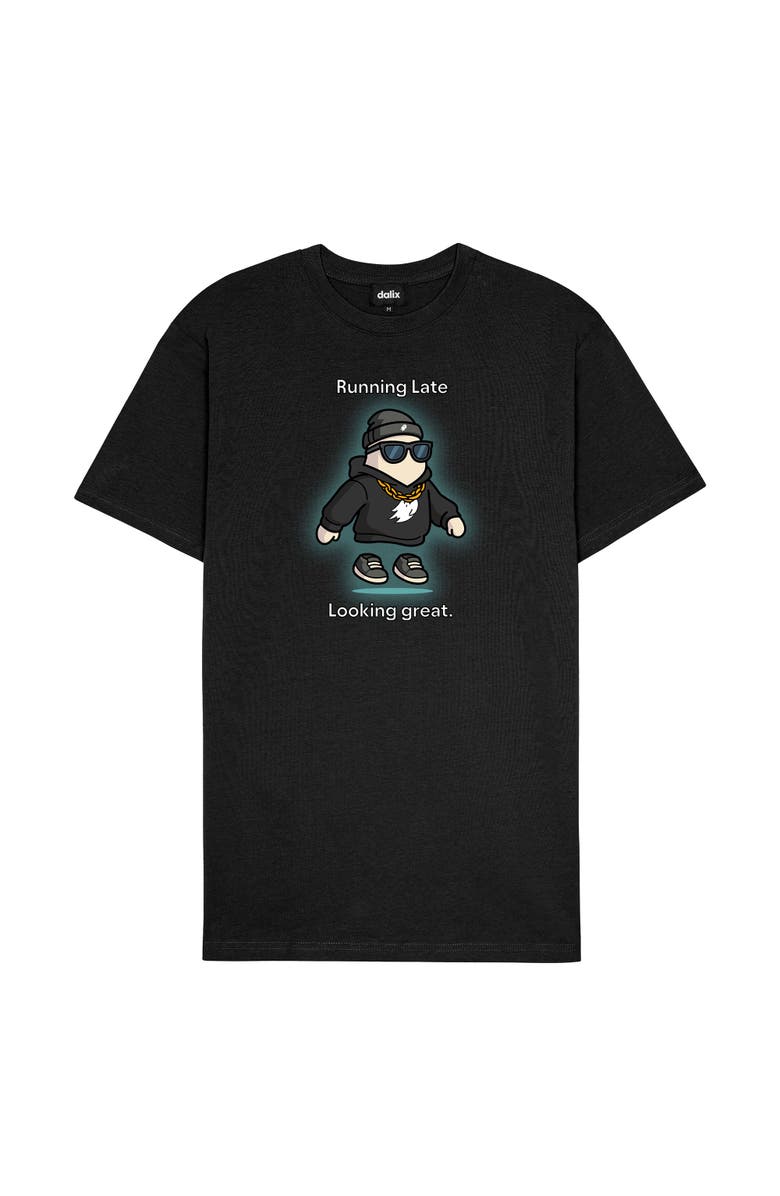 Dalix Mens Running Late Tee, Main, color, Black