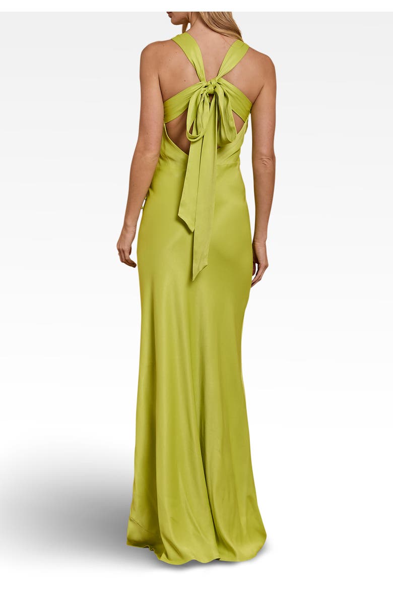 Coco Satin Dress, Alternate, color, Lime
