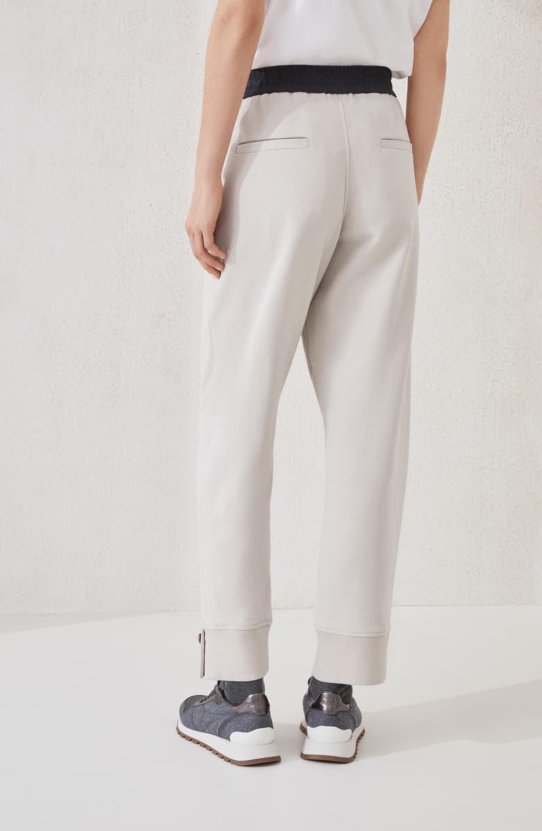 Brunello Cucinelli Smooth French terry trousers, Alternate, color, Cool Beige