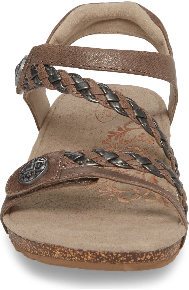 Aetrex Jillian Braided Leather Strap Sandal, Alternate, color,
