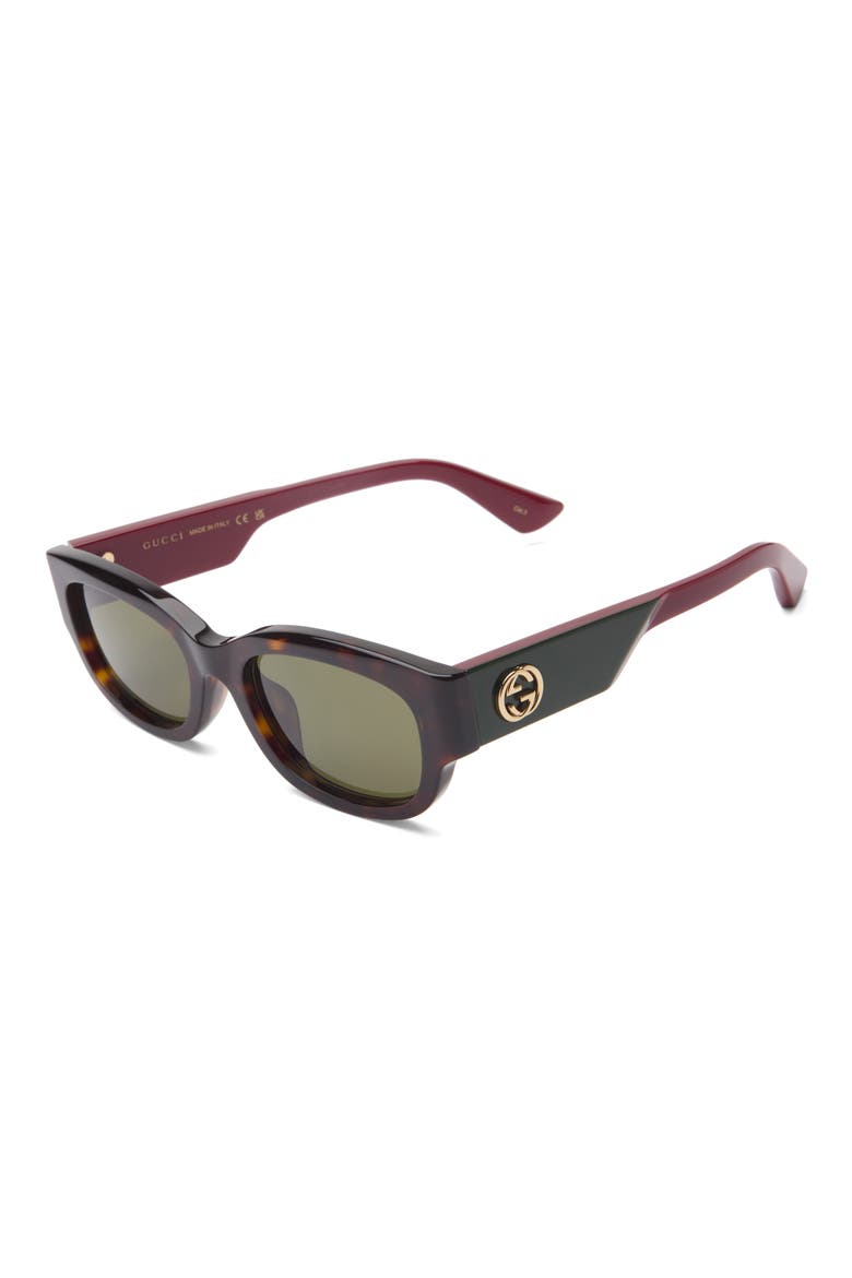 54mm Rectangle Sunglasses, Alternate, color, HAVANA RED GREEN