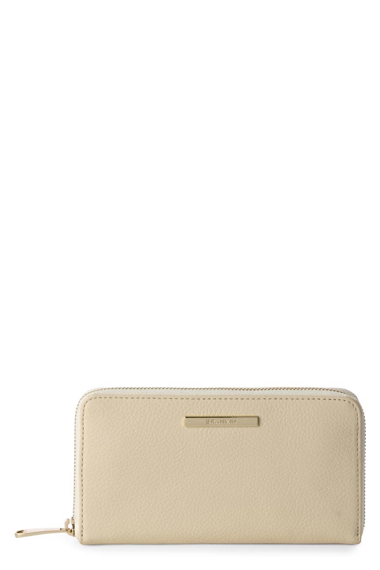 Suri Leather Zip Wallet, Main, color, IVORY