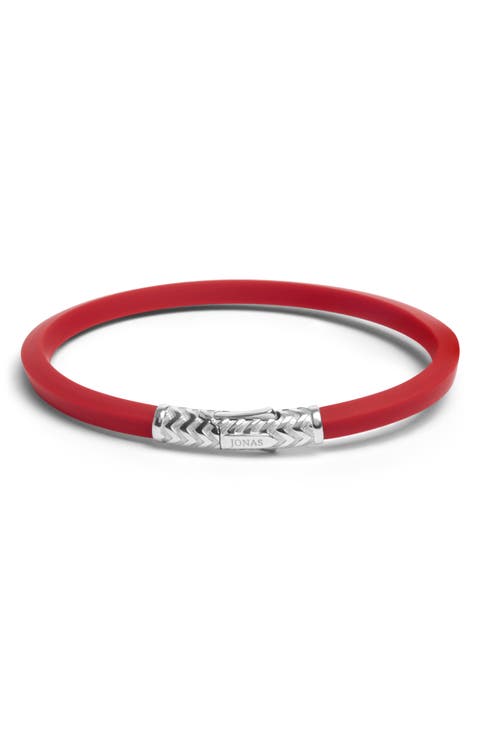 Men's Rubber & Sterling Silver Bracelet