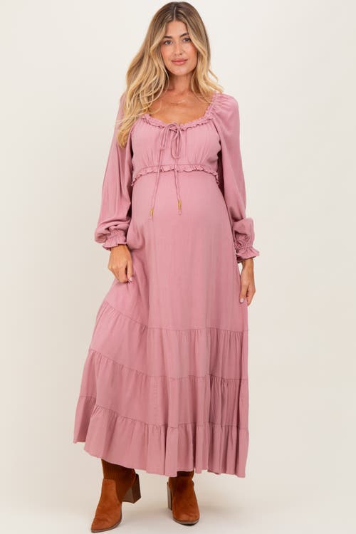 Pinkblush Ruffled Fit And Flare Maxi Dress