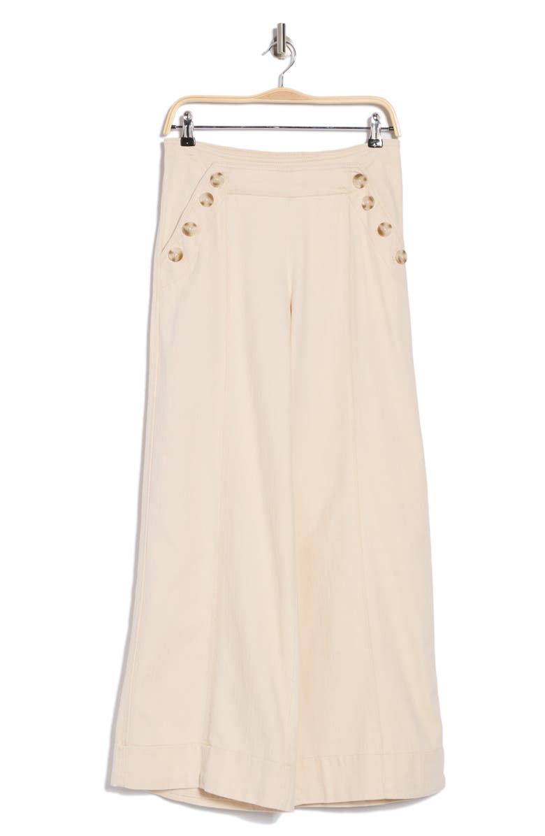 Herringbone Sailor Cotton Wide Leg Pants