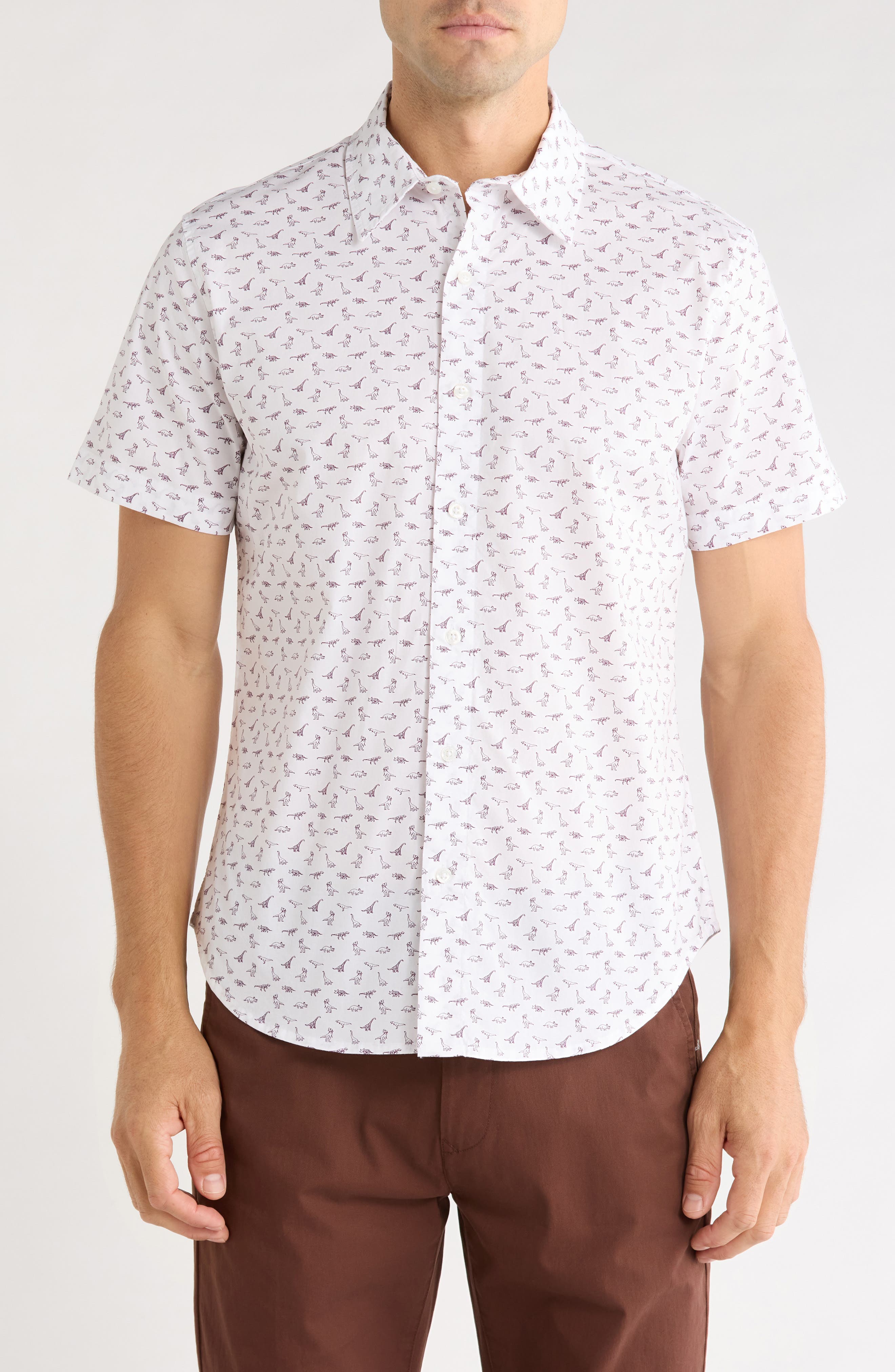 Slim Fit Stretch Cotton Poplin Button-Up Shirt