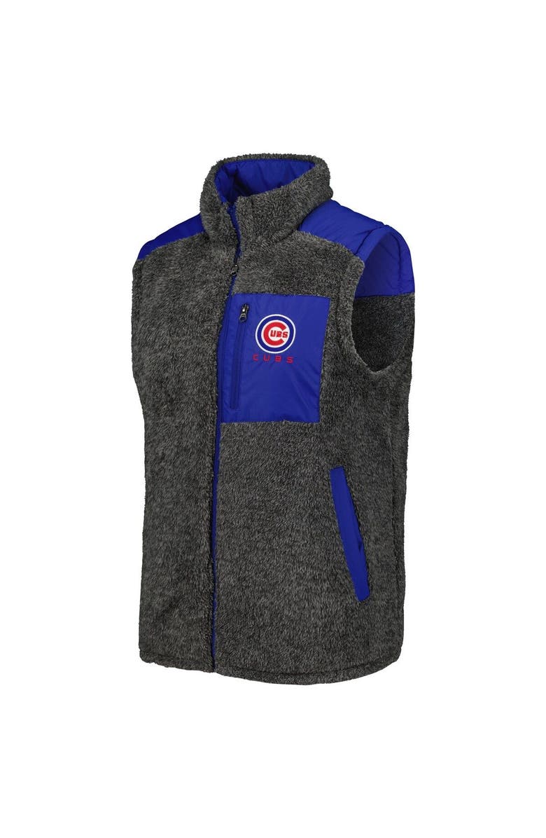 G-III SPORTS BY CARL BANKS Men's G-III Sports by Carl Banks Royal/Charcoal Chicago Cubs Power Hitter Reversible Full-Zip Vest, Alternate, color, 