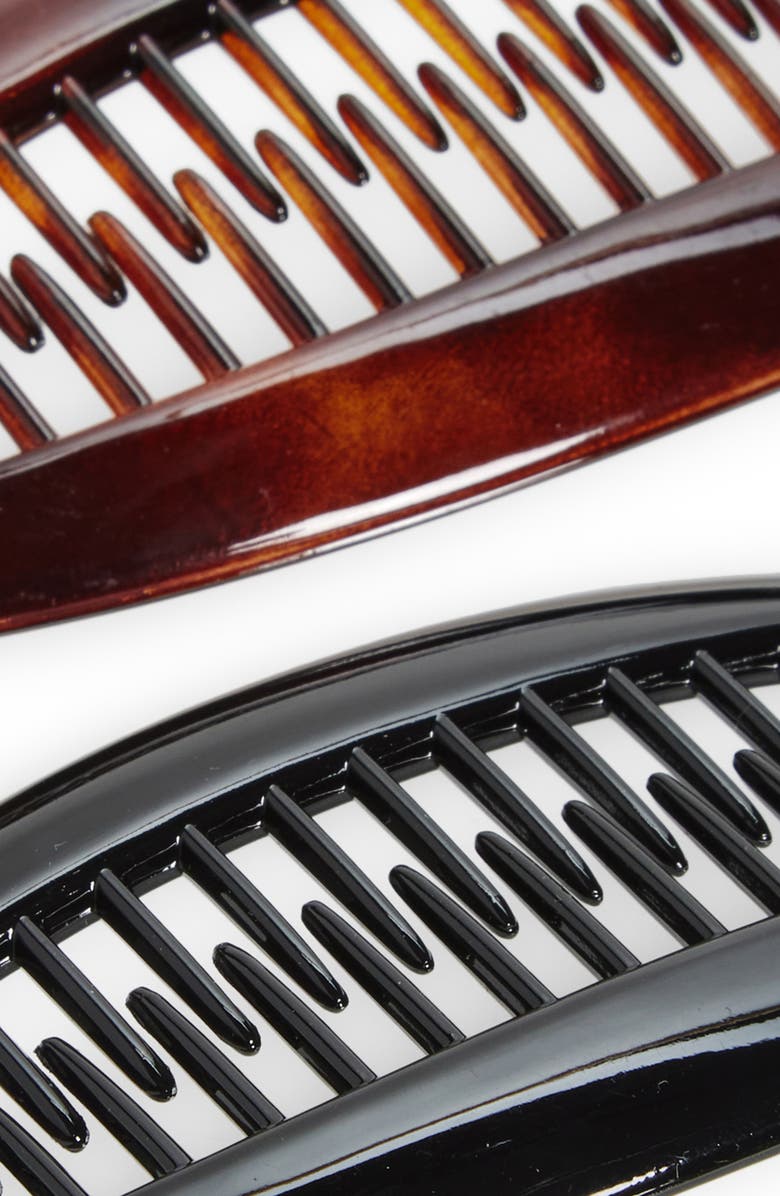 France Luxe Set of 2 Banana Clips, Alternate, color, Black/Tortoise