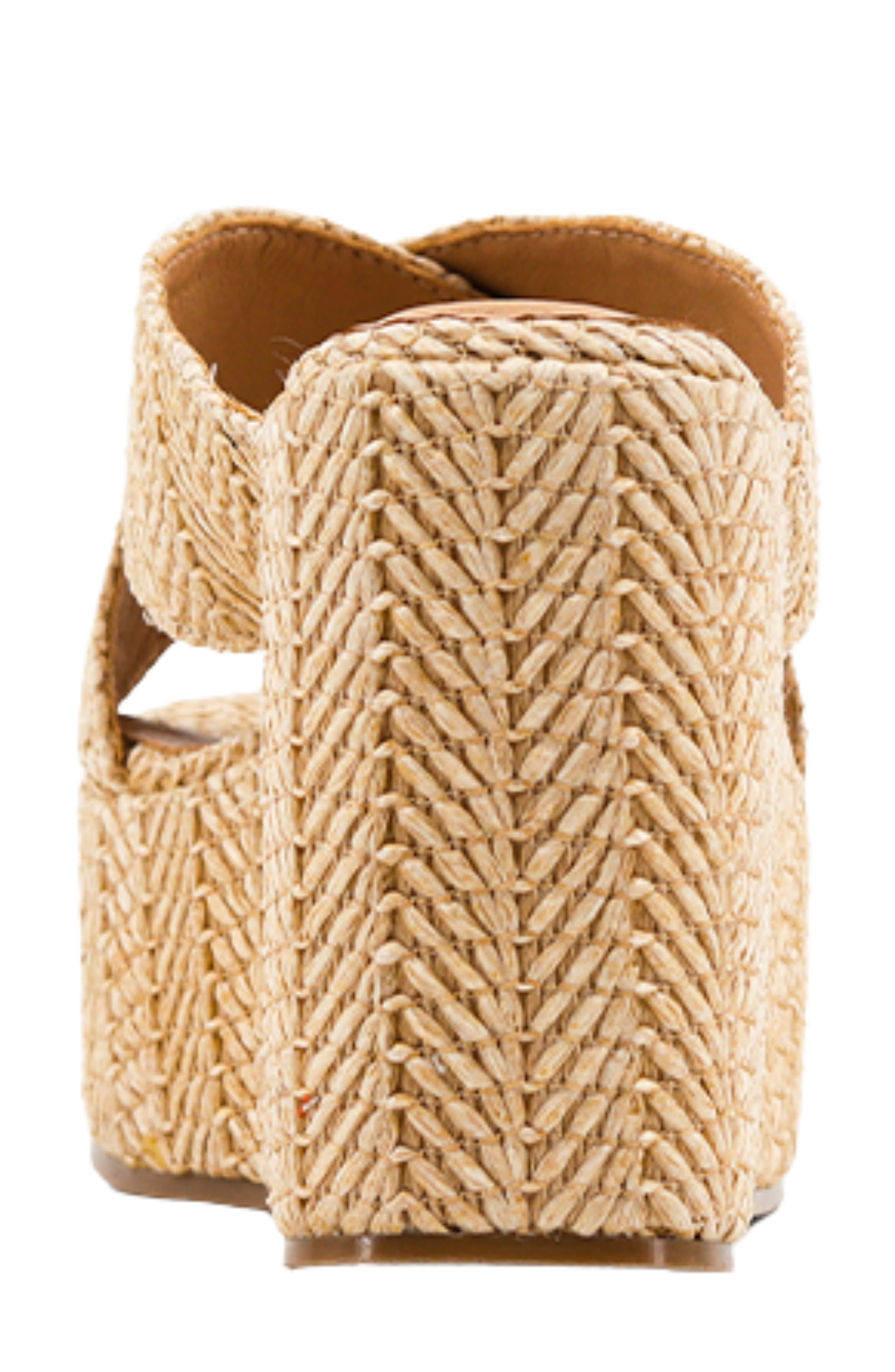SHUSHOP Ludovica Platform Wedge Slide Sandal, Alternate, color, Natural Woven