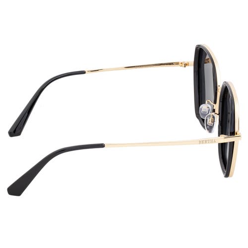 Bertha Emilia Polarized Sunglasses In Gold/black