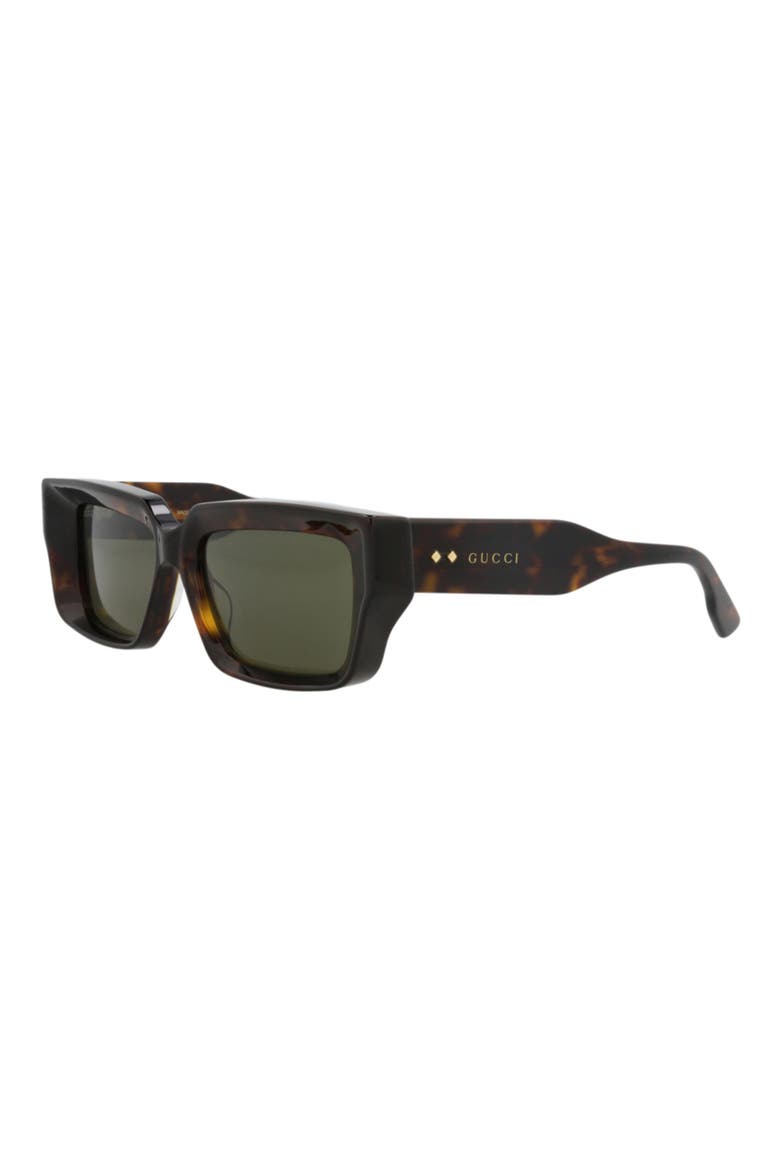 54mm Square Frame Sunglasses, Alternate, color, HAVANA HAVANA GREEN