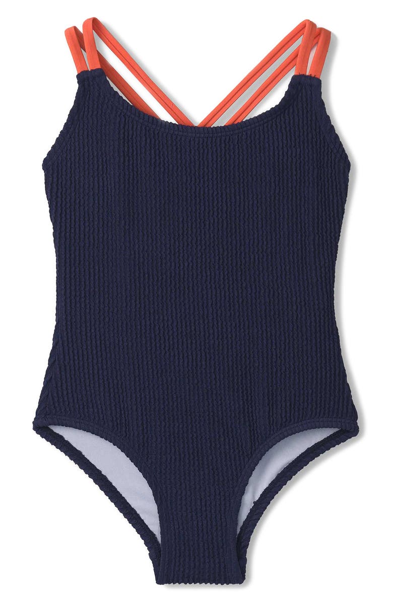 Hatley Kids' Patriot Blue One-Piece Swimsuit, Main, color, 