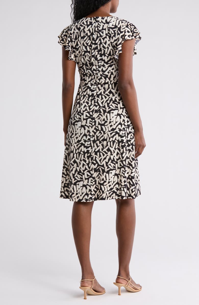 London Times Wrap Style Flutter Sleeve Dress, Alternate, color,