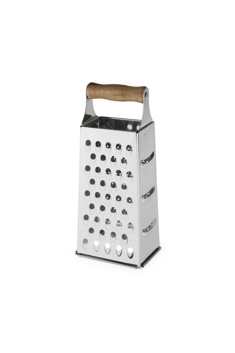 Acacia Wood Handled Cheese Grater, Main, color, Silver