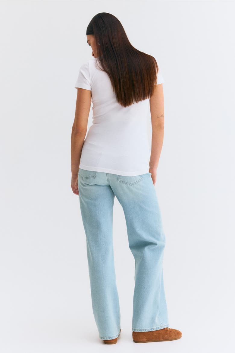 Mama Straight Jeans, Alternate, color, Light denim blue