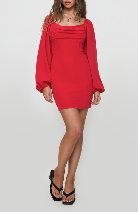 Lillie Long Sleeve Corset Minidress