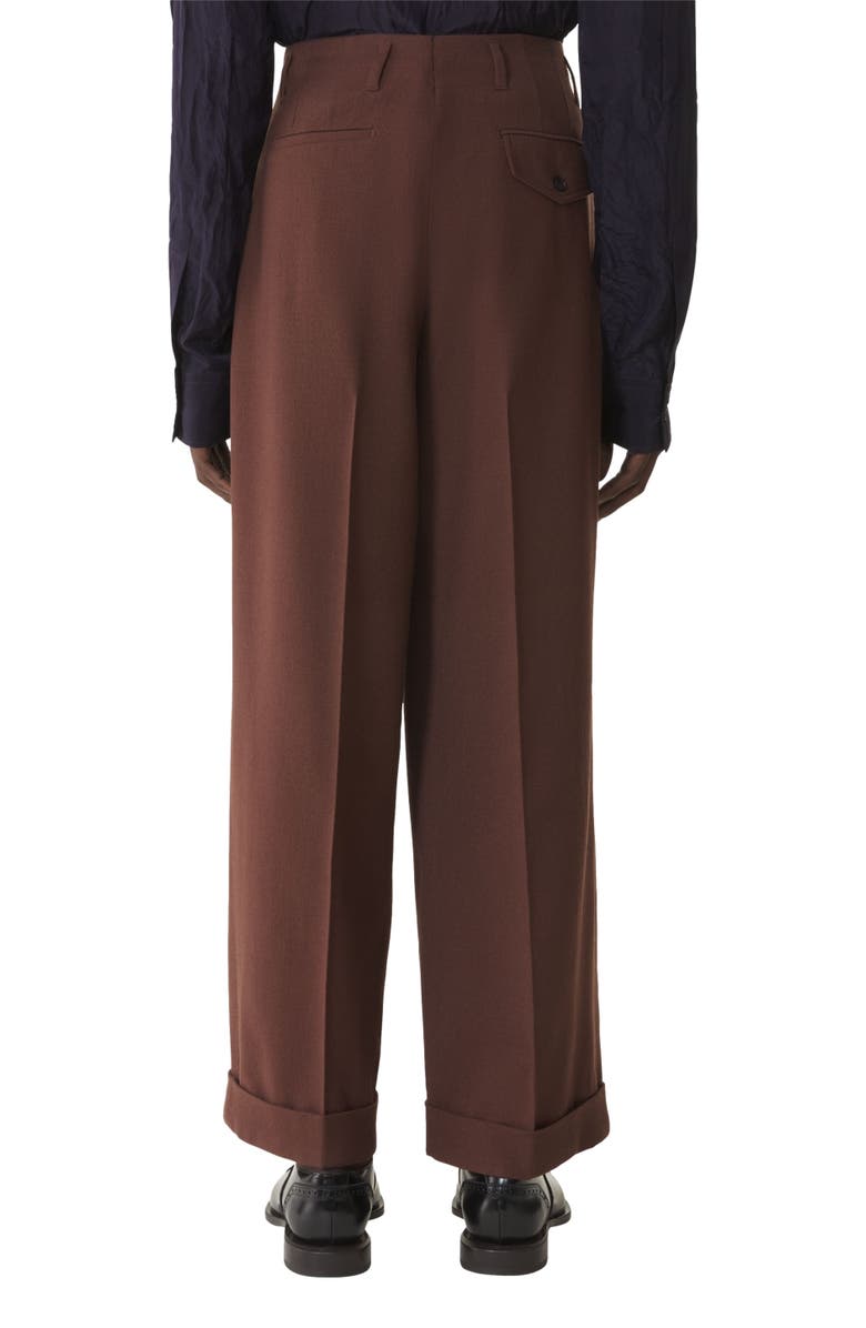 Lanvin Wide-Leg Flannel Pants in Woven Wool, Alternate, color,