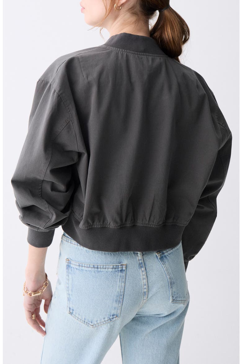 Safira Washed Cotton Crop Jacket, Alternate, color, GREY