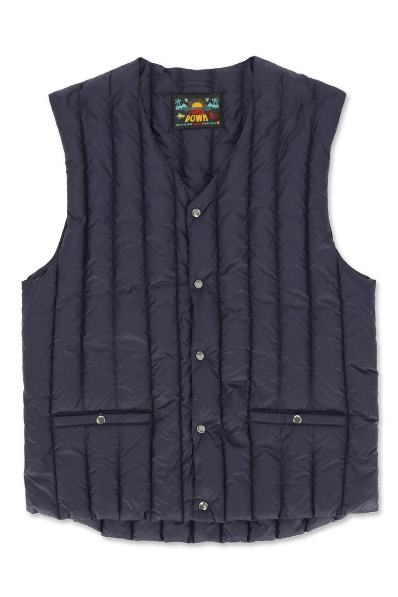 Birdie Quilted Nylon Vest, Main, color, DARK BLUE