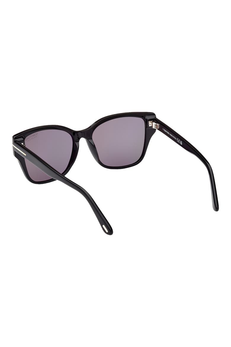 Elsa 55mm Polarized Butterfly Sunglasses, Alternate, color, SBLK/SMKPZ