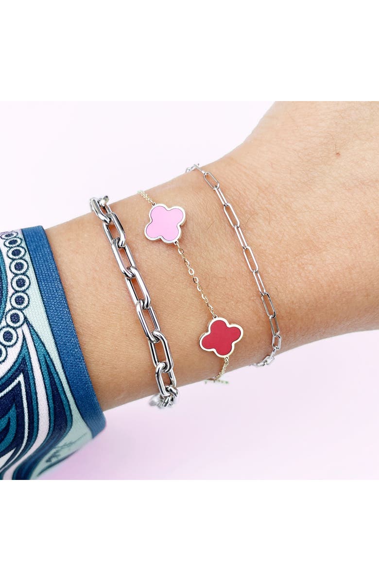 The Lovery Fine Jewelry Small Pastel Mixed Clover Bracelet, Alternate, color, Pastel Mixed
