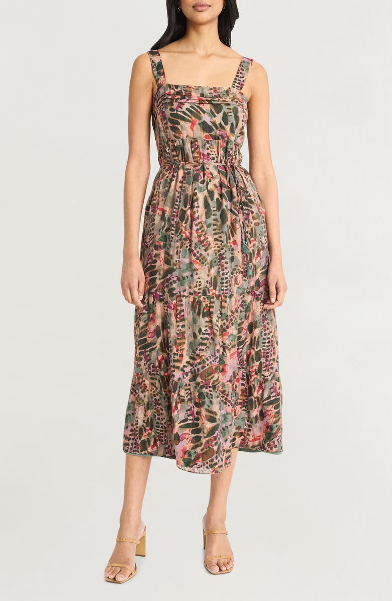 The Good Journey Cypress Stripes Midi Sundress, Main, color,