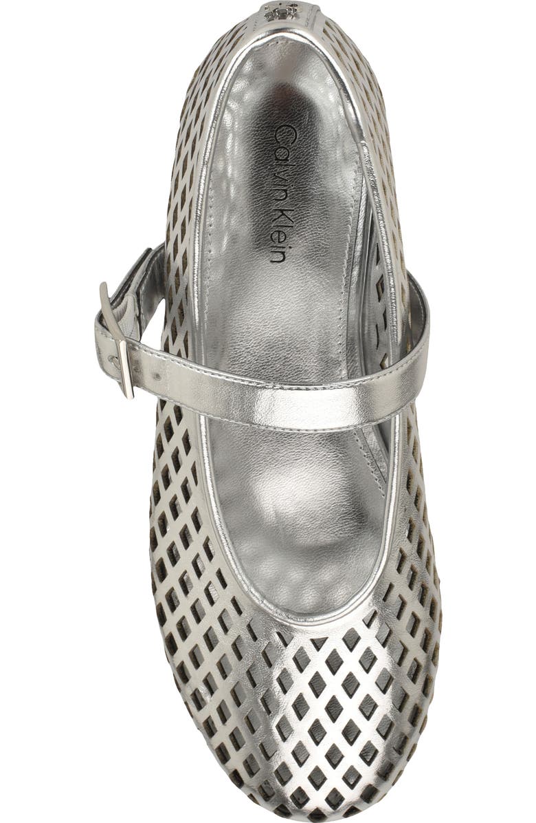 Calvin Klein Lauria Mary Jane Flat, Alternate, color, Silver