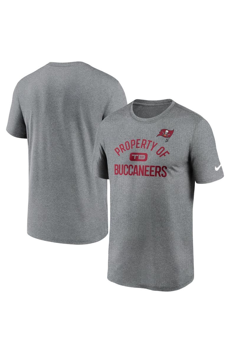 Nike Men's Nike Tampa Bay Buccaneers Heather Charcoal Property Of Legend Performance T-Shirt, Main, color,