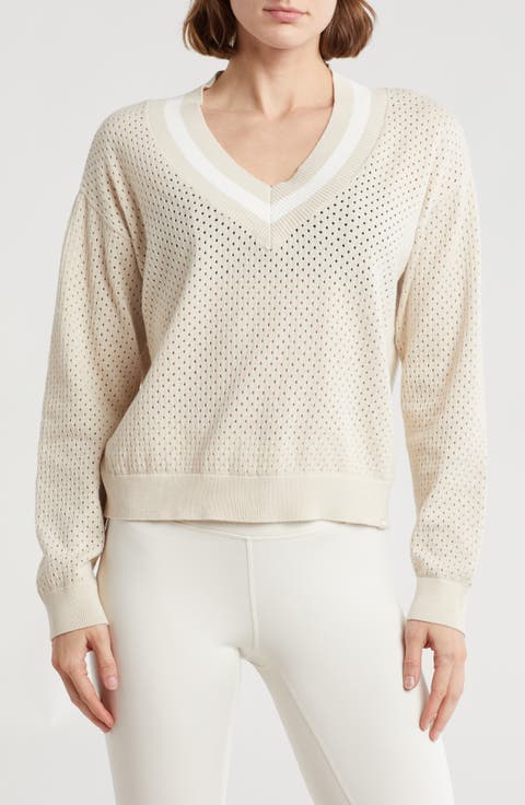 Sport Mesh V-Neck Sweater