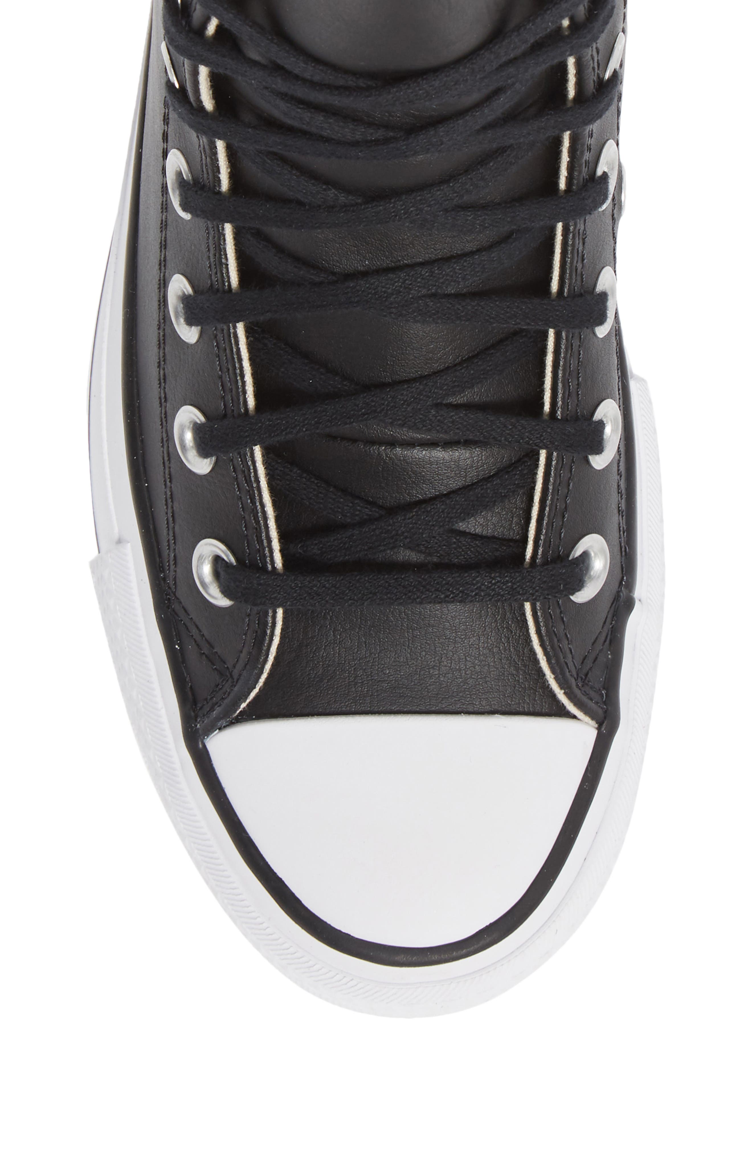 Converse Chuck Taylor<sup>®</sup> All Star<sup>®</sup> Leather High Top Platform Sneaker, Alternate, color, 
