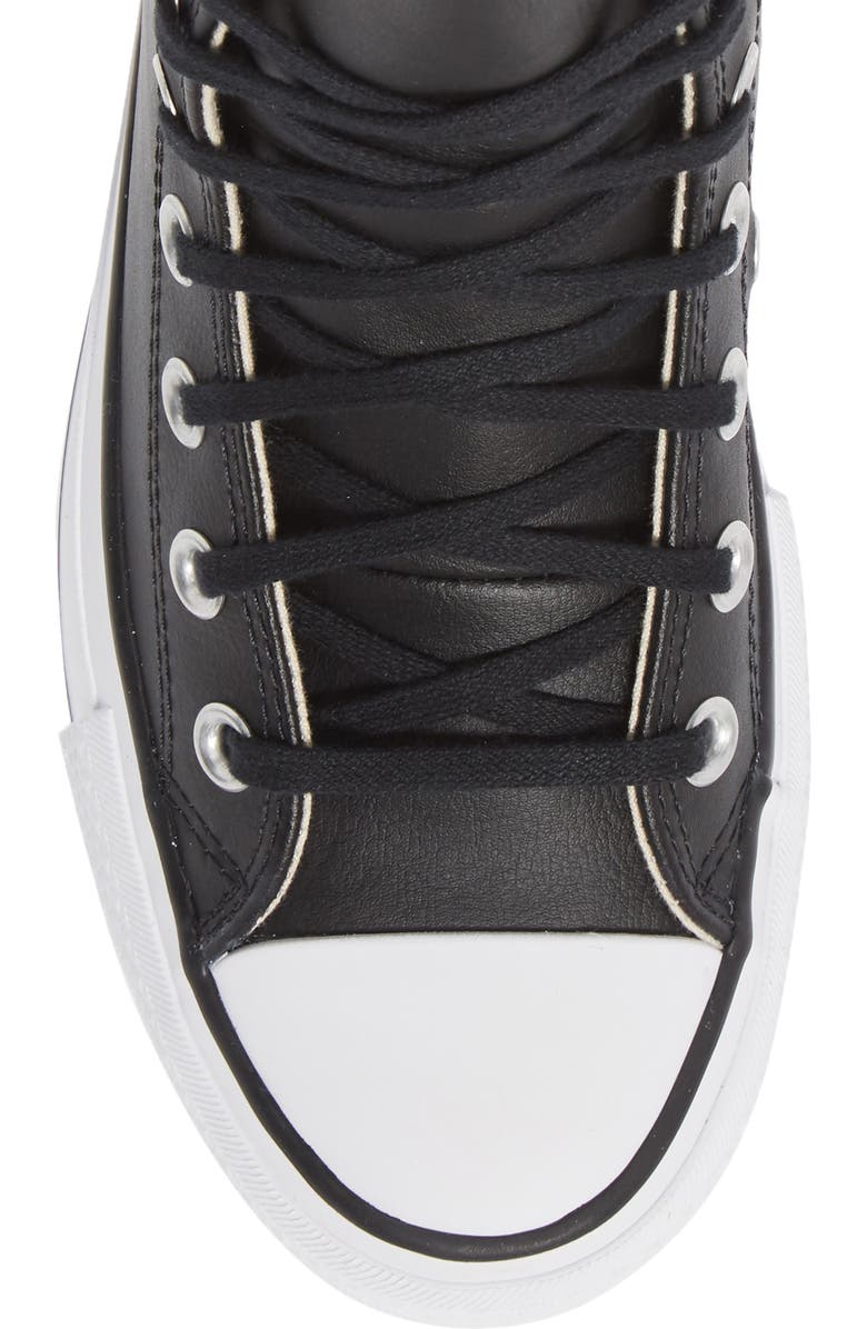 Converse Chuck Taylor<sup>®</sup> All Star<sup>®</sup> Leather High Top Platform Sneaker, Alternate, color,