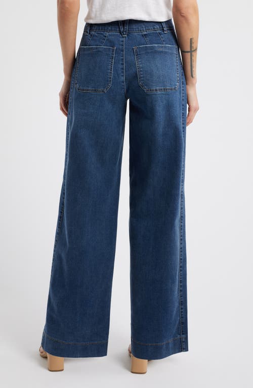 Wit & Wisdom 'ab'solution Patch Pocket High Waist Wide Leg Jeans In Blue