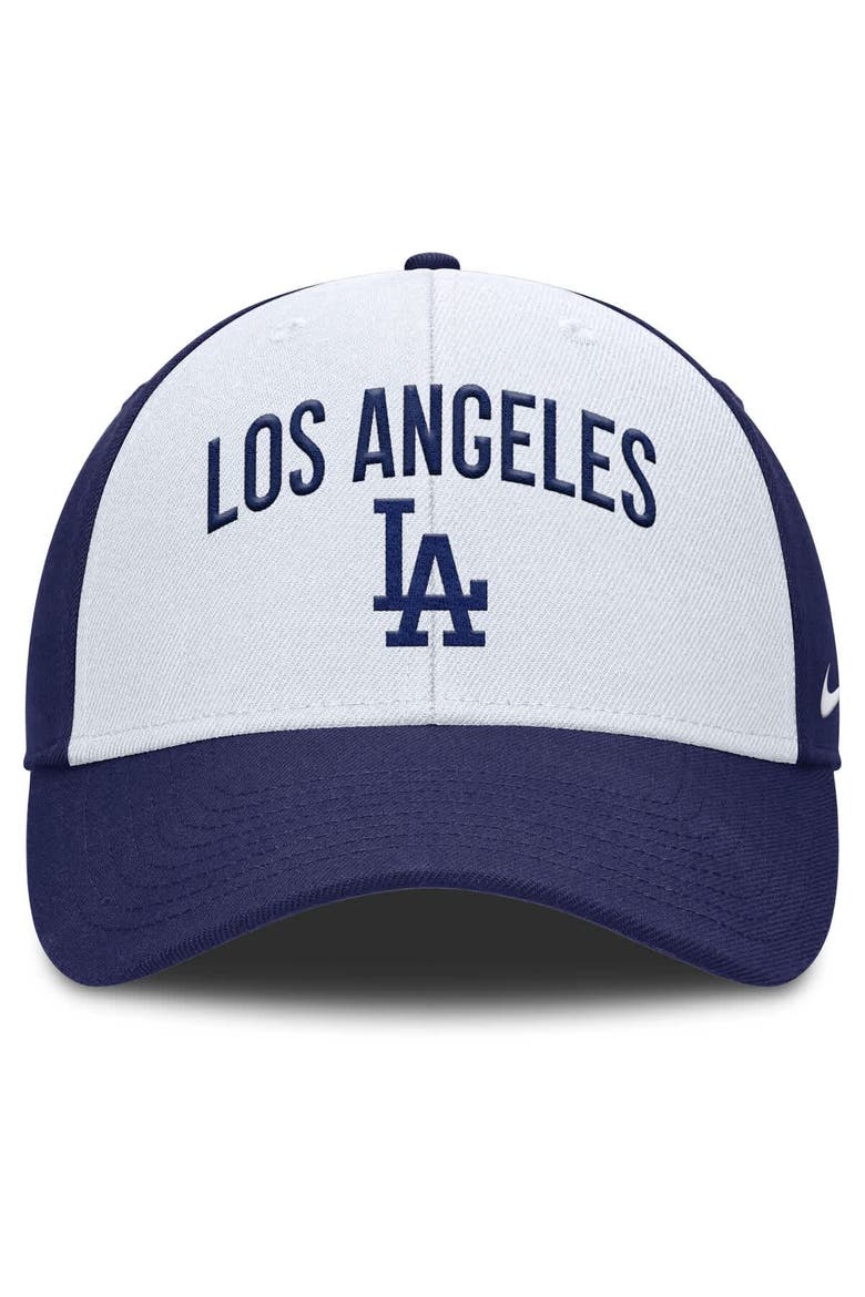 Men's Nike White/Royal Los Angeles Dodgers Club Performance Adjustable Hat, Alternate, color, White