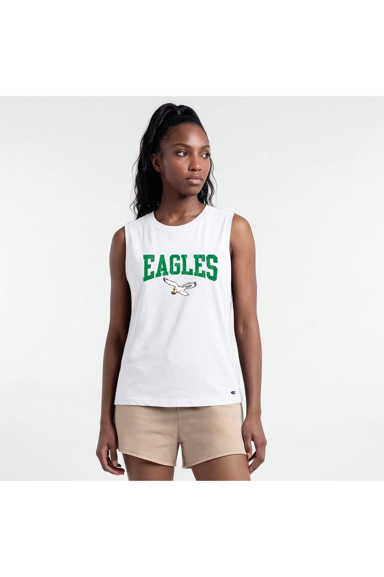 Women's Champion  White Philadelphia Eagles Muscle Tank Top, Main, color, White