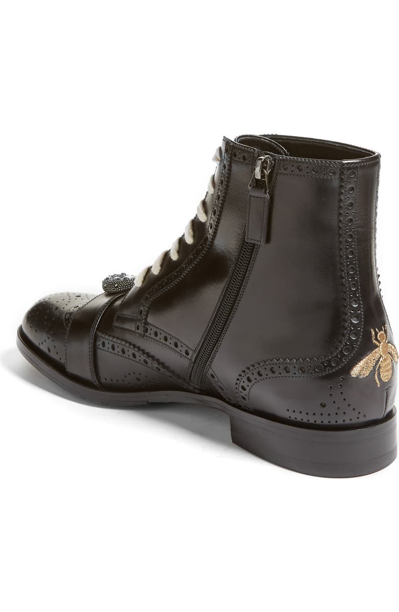 Gucci Queercore Buckle Strap Wingtip Boot, Alternate, color,