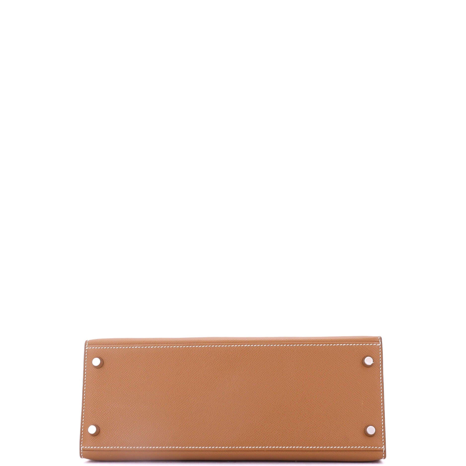 Pre-Owned Hermes Kelly Handbag Brown Epsom with Palladium Hardware 28, Alternate, color, 