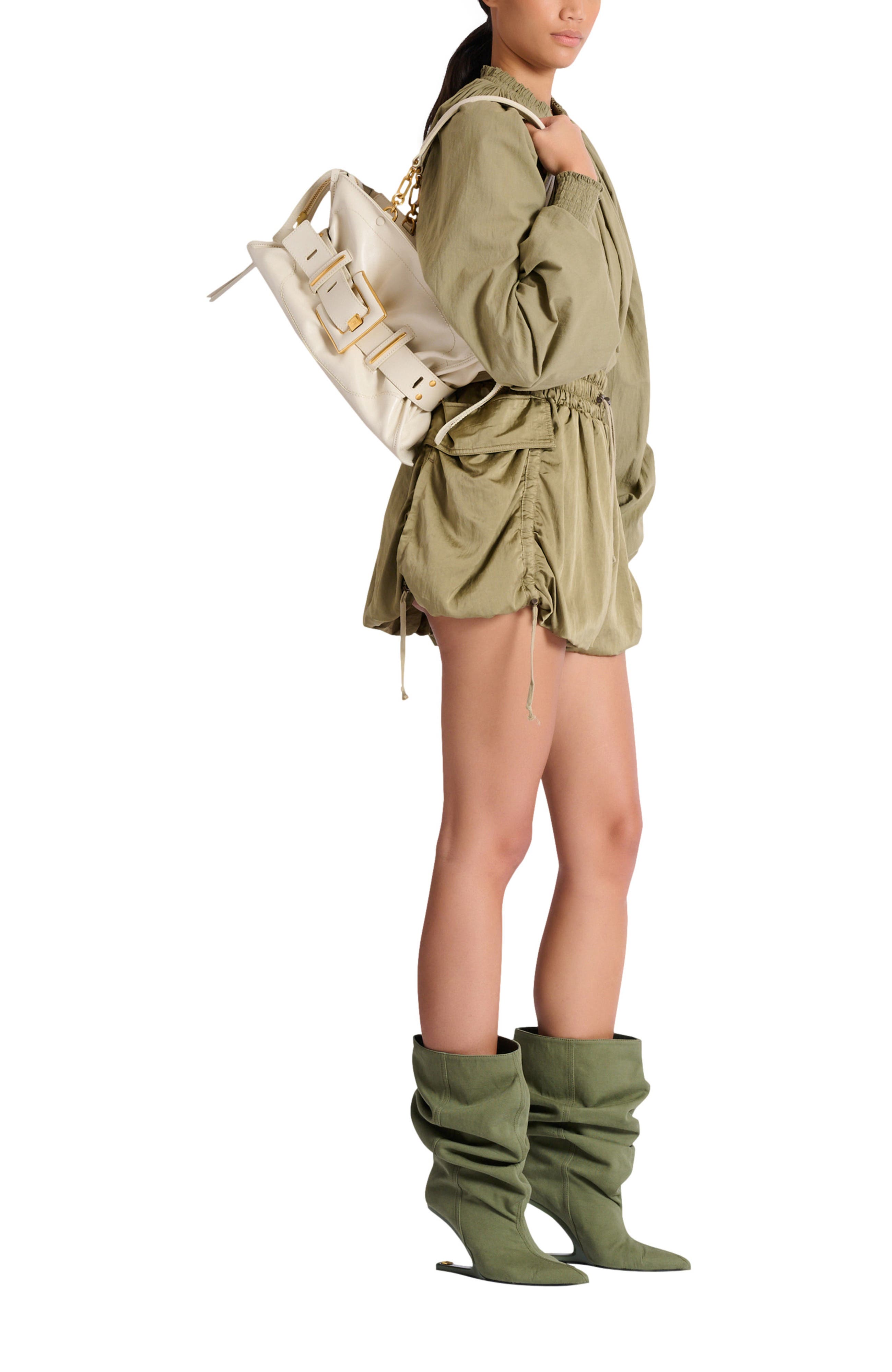 Balmain Buffalo leather Anthem bag, Alternate, color, White