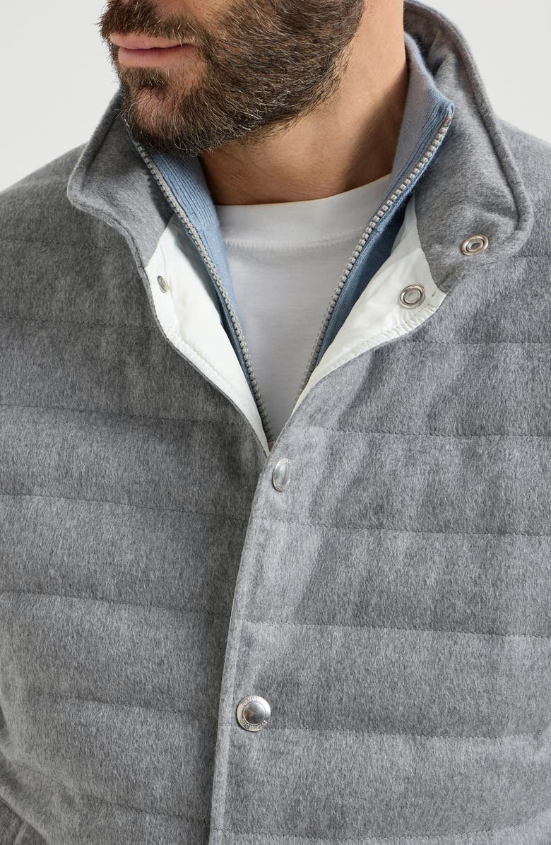 Brunello Cucinelli Cashmere flannel down jacket, Alternate, color, Grey