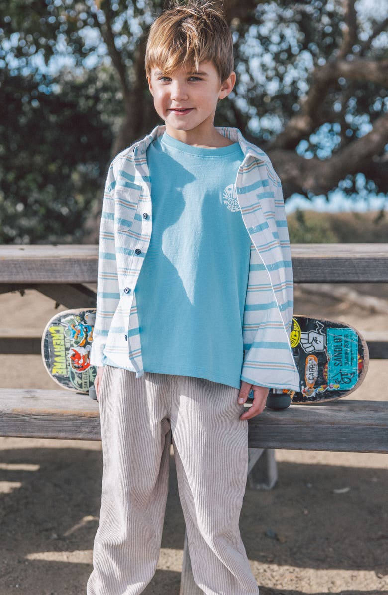 Feather 4 Arrow Kids' Sundown Stripe Cotton Flannel Button-Up Shirt, Alternate, color, Ivory