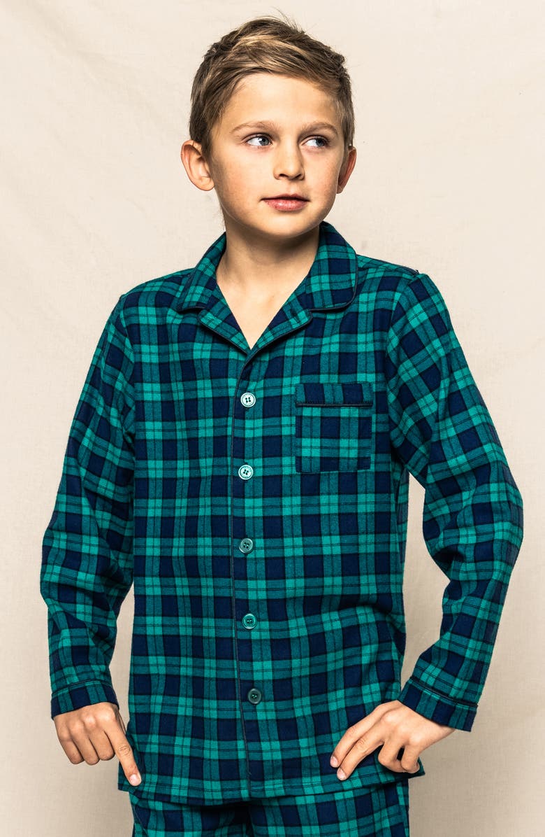 Petite Plume Kids' Highland Tartan Two-Piece Pajamas, Alternate, color, 