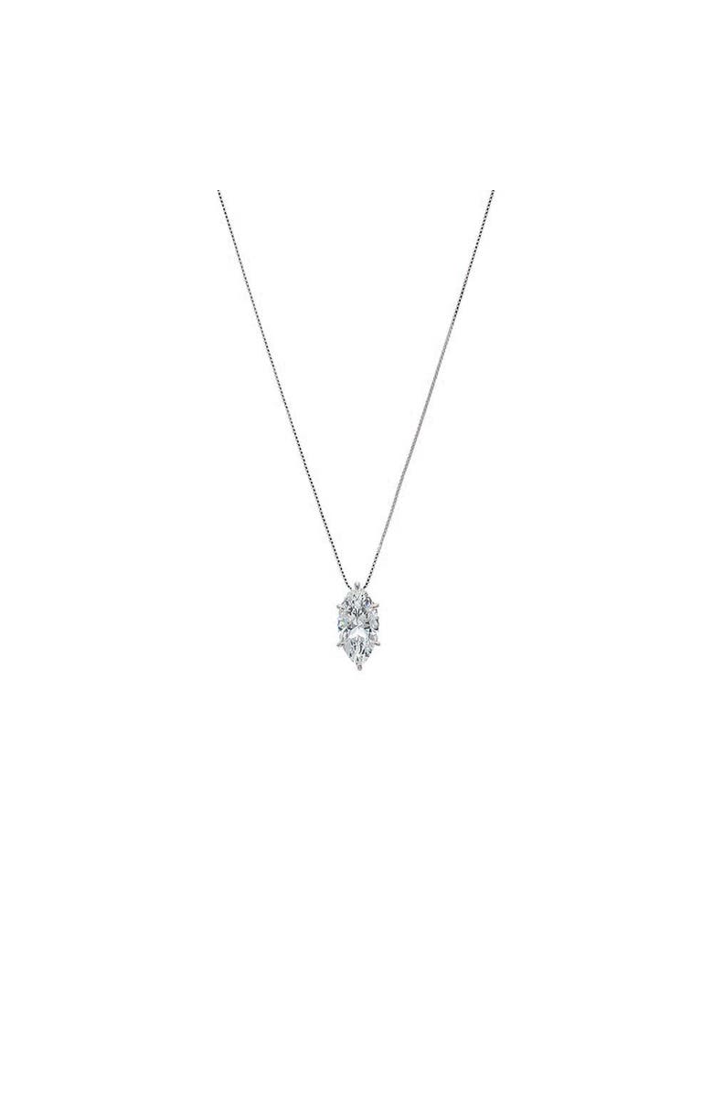 BY ADINA EDEN Marquise Solitaire CZ Necklace, Main, color, Silver