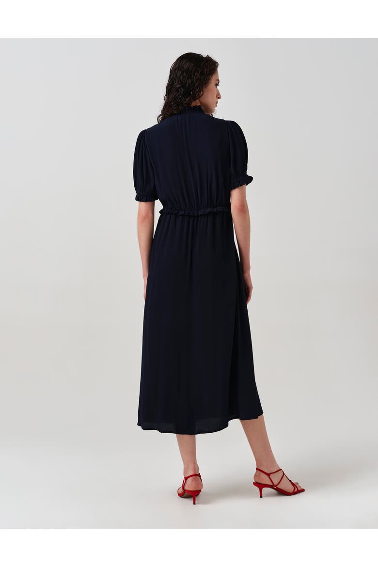Jolene V-neck Crepe Midi Dress, Alternate, color, Navy