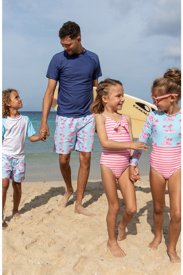 Kids' Short Sleeve Rashguard, Alternate, color, BLUE